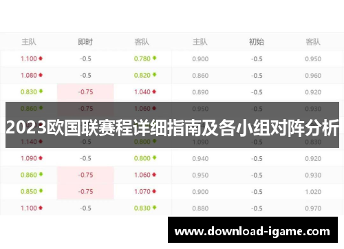 2023欧国联赛程详细指南及各小组对阵分析